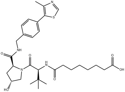CAS#2172819-75-7|8-(((s) -1-((2s, 4r) -4-hydroxy-2-((4- (4-methylthiazol-5-yl) carbamoyl) pyrrolidin-1-yl) -3,3-dimethyl-1-oxobutan-2-yl) amino) -8-oxooctanococtanoic