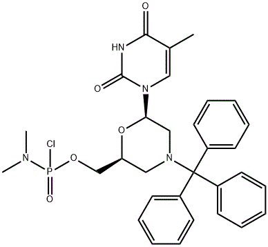 CAS#956139-30-3|(dimethylamino) ({[(2s, 6r) -6- (5-metil-2,4-dioxo-1,2,3,4-tetrahydropyrimidin-1-yl) -4- (triphenylmethyl) morpholin-2-yl] methoxy}) fosfinil klorida